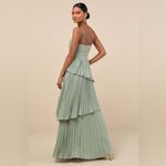 Lulus Women’s Jehona Sage Brush Pleated Classic Tiered Maxi Dress Size XS NEW Photo 6