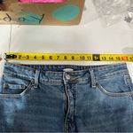 Old Navy  High Rise Raw Hem Pencil Denim Midi Skirt 10 Modest Front Slit Photo 5