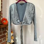 Motel Rocks Live Top on Satin Light Blue Tie Top Photo 1