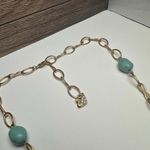 Swavorski Swarovski Crystal Blue Bead & Enamel Necklace Gold Tone (Swan Signed) Photo 10