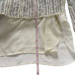 Lucky Brand womens sweater Size L Metallic Silver Stripe Open Knit Pullover Photo 9