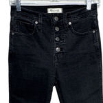 Madewell  Jeans Women 2 25" Black 10" High Rise Skinny Leg Button Fly Grunge Punk Photo 2