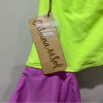 Cabana Del Sol swimsuit one piece one shoulder Small Green Purple Bright NEW Photo 5