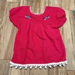 La Punkita Womens Mexican Embroidered Top Pink Photo 2