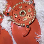 Jack Rogers  Jelly Sandals size 8 Orange and Yellow / Gold Detail Photo 1