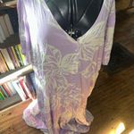 Eloquii purple & white floral flowy v-neck tiered maxi dress Photo 1