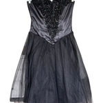 Vtg‎ 80s Prom Dress Sz S Sequins Strapless Tulle Gothic Whimsigoth Fairy Grunge Black Photo 0