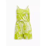 Torrid Bright Lime Green White Mini Stretch Soft Tropical Romper L 12 NWT Photo 10