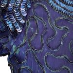 NOS Stenay Vtg 90s Beaded Sequin 100% Silk Dress Sz 6 Blue Art Deco Photo 4