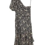 ASTR  the Label Women Black Ivory Santorini Floral One Shoulder Midi Dress Size M Photo 5