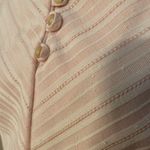 Vintage pink & white striped polyester belted shirt dress w/pearl buttons. Sz 14 Photo 4