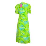 RHODE Maci Geometric Puff Sleeve Midi Dress, Electric Eden, 8 (US) Green Photo 4
