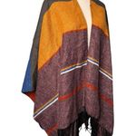 Woven Heart Pumpkin spice  fringed poncho Photo 1