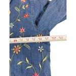VTG 90s Bobbie Brooks Embroidered Floral Mixed Denim Shirt Button Up L Boho Blue Size L Photo 10