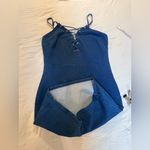 Windsor  Blue Lace-Up Mini Denim dress Size Large Photo 8