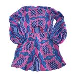 Kahindo Romper Womens‎ Medium Blue Pink Printed Kisumu V Neck Cotton Photo 4