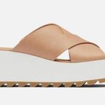 Sorel Cameron Tan Leather Platform Wedge Slide Sandals US 9.5 Photo 0