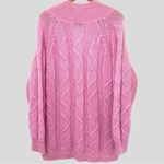 Amanda Smith Vintage Pink Mohair Sweater L Cozy Soft Girl Fuzzy Knit Cable Luxe Photo 1