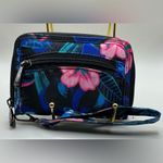 A Rare HTF Nylon Multicolored Floral Print Lug Wristlet Zip Around Wallet Blue Photo 1