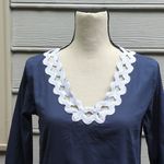 Gretchen Scott  Designs 3/4 Sleeve Ric Rac Trim Tunic Shirt Photo 1