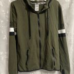 PINK - Victoria's Secret Women’s Pink Victoria Secret Long Sleeve Green Hood Zip Front Jacket Sz L NWOT Photo 0