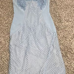 Antonio Melani  Light Blue Eyelet Lace Cap Sleeve Asymmetric‎ Cocktail Dress Sz 2 Photo 0