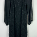 Adrianna Papell 6 Black Lace Sheer Sleeve Dress Classic Elegant Cocktail Party Photo 0