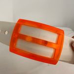 Fedaboa White & Orange Classic Rubber Belt Photo 1
