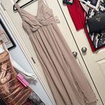 Birdy Grey 💙 NWT  Laurie Empire Waist Taupe Chiffon Bridesmaid Dress Photo 2