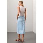 Madewell Light Blue Denim 100% Cotton Button Front Slit Wrap Midi Skirt Size 29 Photo 2
