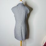 ZARA Brown and Navy Houndstooth Sleeveless Mini Dress Photo 6