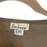 Live Happy Women's Size S/M Sage Green‎ Sheer Boho Long Sleeve Babydoll Top Photo 4