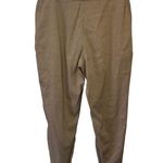 Theory  Khaki Linen Blend Zippered Pants Photo 1