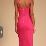 Lulus Hot Pink Bodycon Midi Dress Photo 2