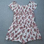 No Comment Floral Off Shoulder Romper Women 3X Crinkle Rose Shorts Elastic Waist Photo 8