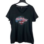 Harley Davidson Black V-neck Myrtle Beach Red White Blue Patriotic T-shirt XL Photo 0