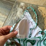 Shein Green and Blue Swirl Print Bikini Set Ring Linked Size Large Photo 7