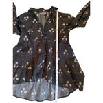 Anthropologie Tiered Babydoll Blouse Black Floral Sz XS Photo 9