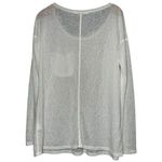 T Party Fashion T Party Women’s Sz M White Slub Embellished Pocket Oversized Long Sleeve T-Shirt Photo 1