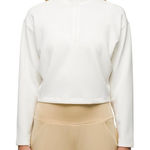 prAna  Shea Half-Zip Soft White Cropped Size Small athletic lounge yoga Photo 0