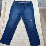 Style & Co Style Co Denim Slim Leg Jeans Blue Wash Distressed Knee Womens 16W Photo 0
