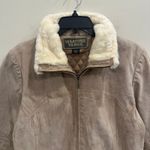 Weather Tamer VTG 90s Beige Suede Faux Fur Shearling Coat Aviator Pilot Sz Large Tan Photo 3