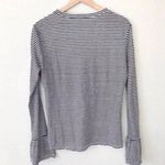 frame denim linen striped bell sleeve shirt top Photo 8