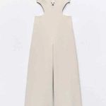ZARA Wide Leg Jumpsuit Ecru Romper Coctail Part Night Out Date Shower Wedding Photo 6