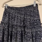 MISA Los Angeles  Floral Mini Ruffle Skirt Size Medium Blue white flowy stretch Photo 2