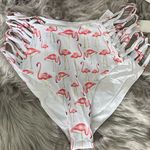 NWT High Waisted flamingo print bikini bottom White Size XS Photo 0