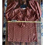 Molly Bracken  western long sleeve sheer tie neck high neck ruffle blouse small Photo 9