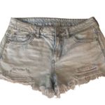 American Eagle Outfitters Light wash Tom girl Women's Frayed Hem Jean Shorts - Photo 0