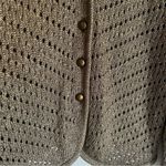 Chico's Chico’s Florence Caridigan Sweater Vanity Size 1 Gold Woven Mature Office Wear Photo 6
