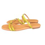 LK Bennett Revelle Lime London Sandals 41 US 10 Strappy Green Leather Flats Shoe Photo 1